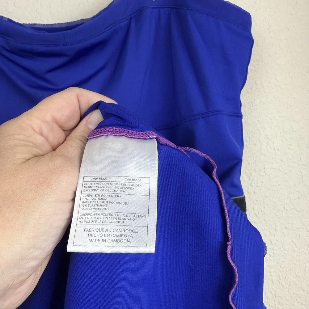 Nike Maria Sharapova 2008 Royal‎ Blue Velvet Trim Tennis Dress Sz L Preppy